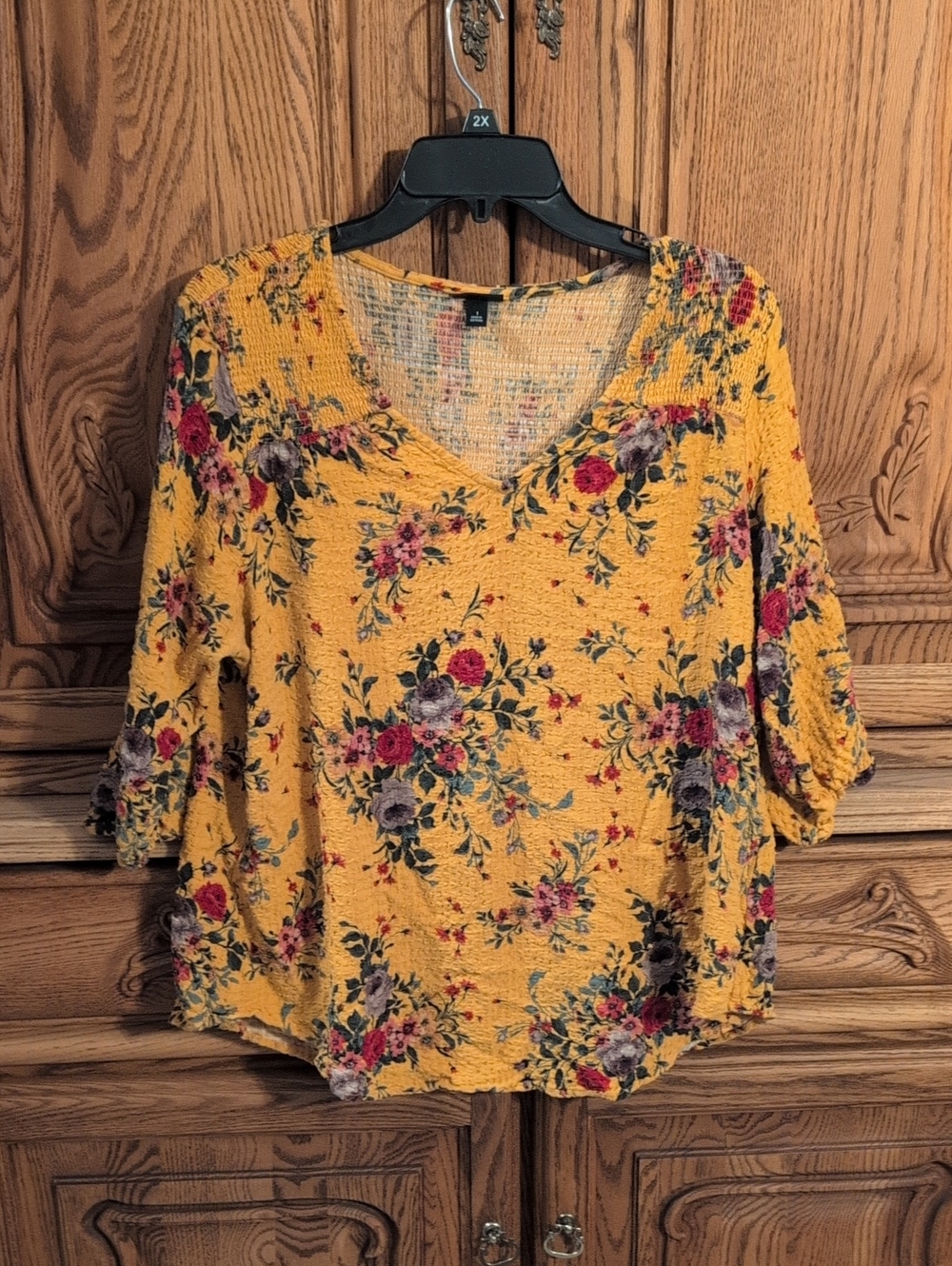 torrid Mustard Yellow Floral V-Neck Tunic